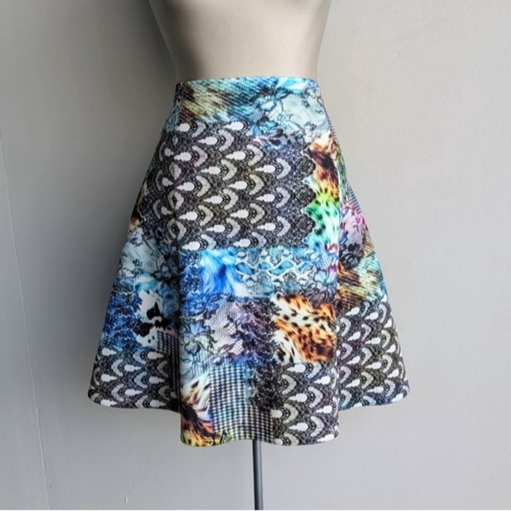 NWT Milano Colourful Abstract Print A-Line Skirt
